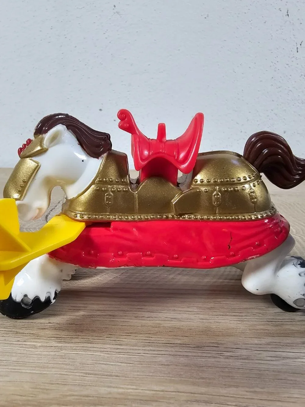 Fisher Price Great Adventures Jousting Horse Lot of 2 Red Blue Vintage 90s 4.5